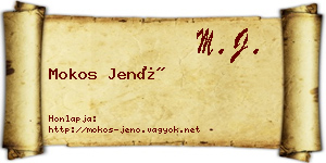 Mokos Jenő névjegykártya